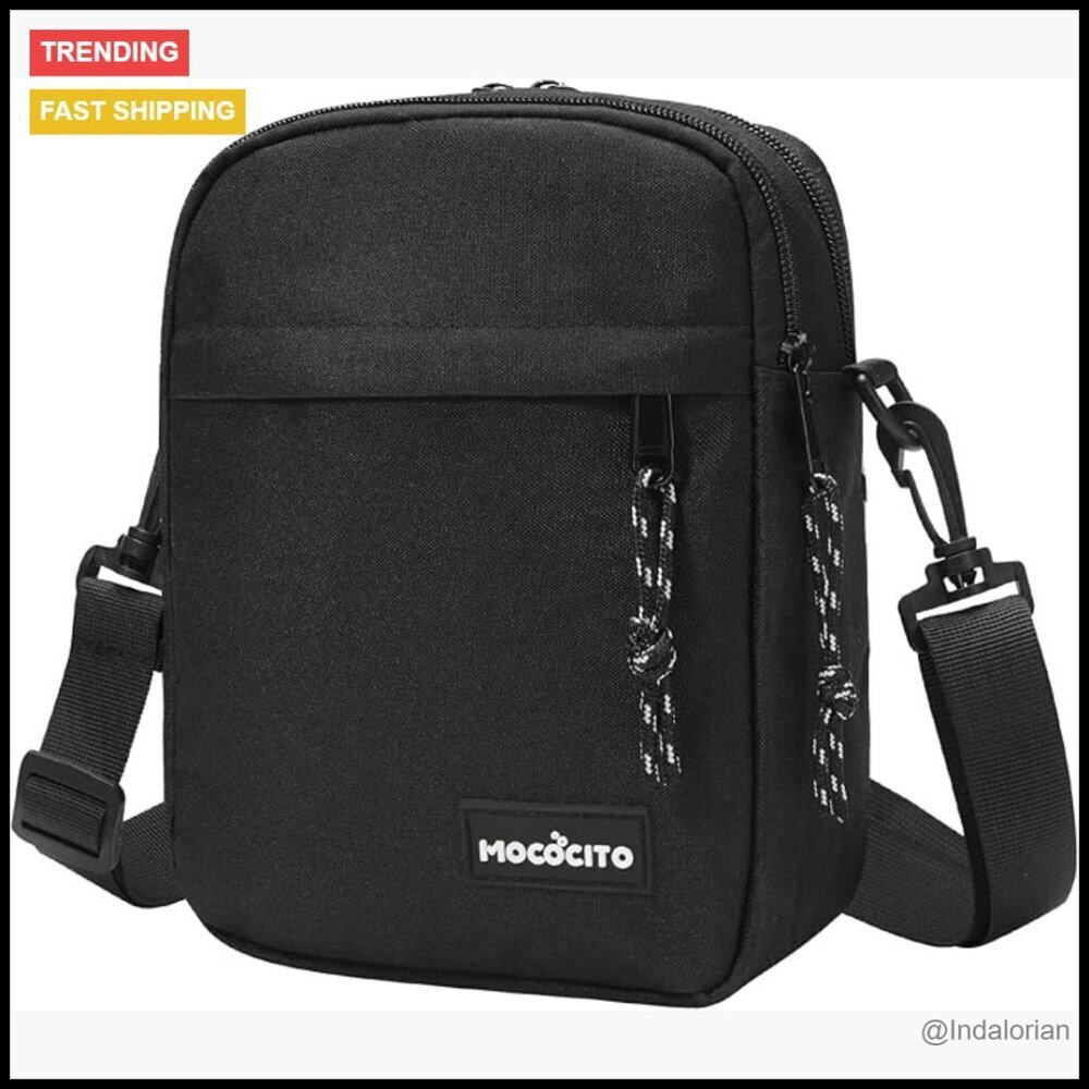 Mini Crossbody Bag Nylon Travel Chic Lightweight Adjustable Strap 5 Pockets